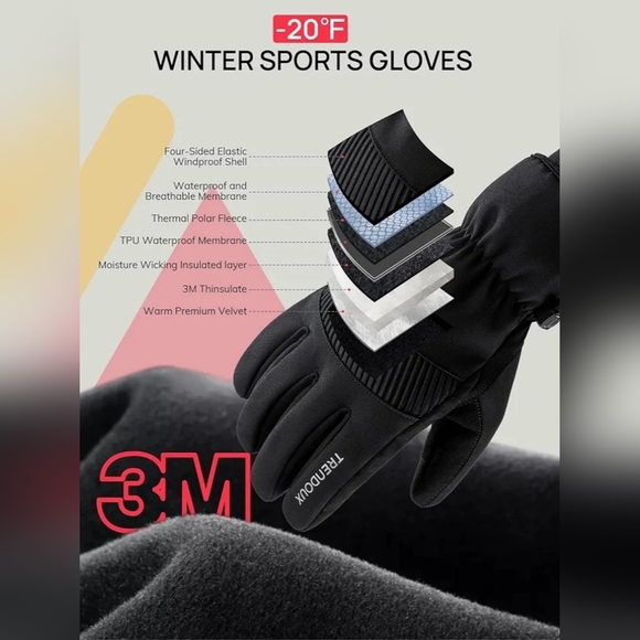 NWT Winter Gloves for Men - Picture 3 of 7